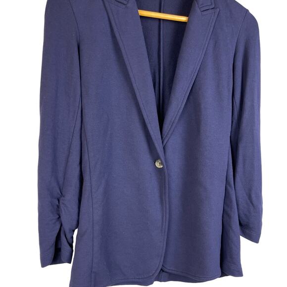 Theory 3/4 Sleeve Buttery Soft Modal Navy Single Button Blazer Size‎ Small - Picture 3 of 10